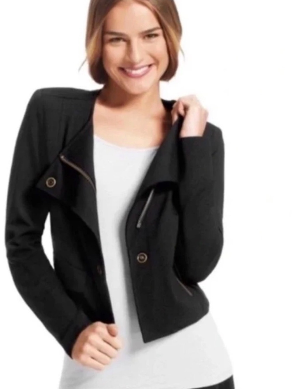 CAbi Ponte Moto Jacket - Asymmetrical Design - Black - Sz   x-large - Picture 2 of 11